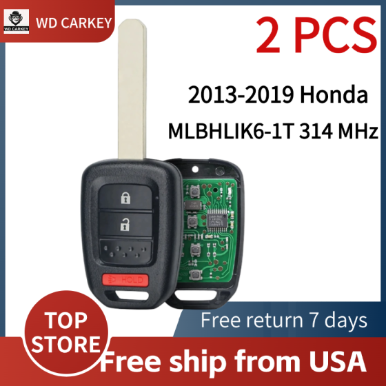 2013-2019 Honda / 3-Button Remote Head Key / MLBHLIK6-1T 314 MHz